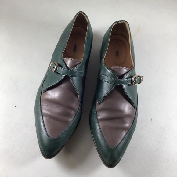 J. Crew Two Toned Oxfords Green/Grey  Size 7 - Picture 8 of 9